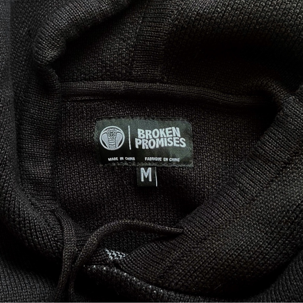 Broken Promises NWT Hoodie Graveyard Knit Sweater Top - Picture 4 of 13